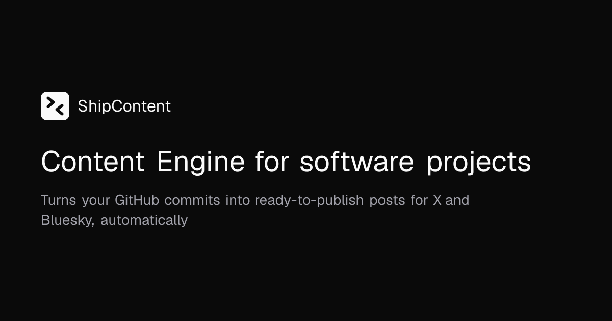 Built a tool that turns my GitHub activity into social posts, because I never remember to market my  logo